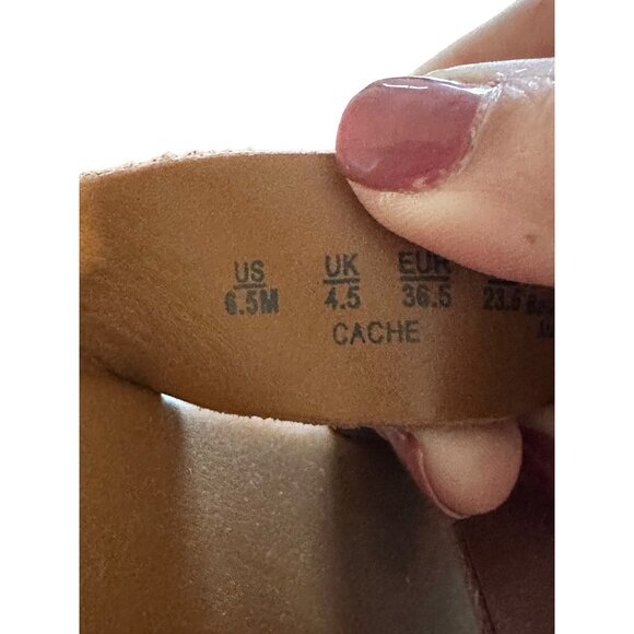 🍒 2/$20 🍒 Cognac Colored Heeled Strapped Sandal Franco Sarto sz 6.5 - Picture 6 of 6